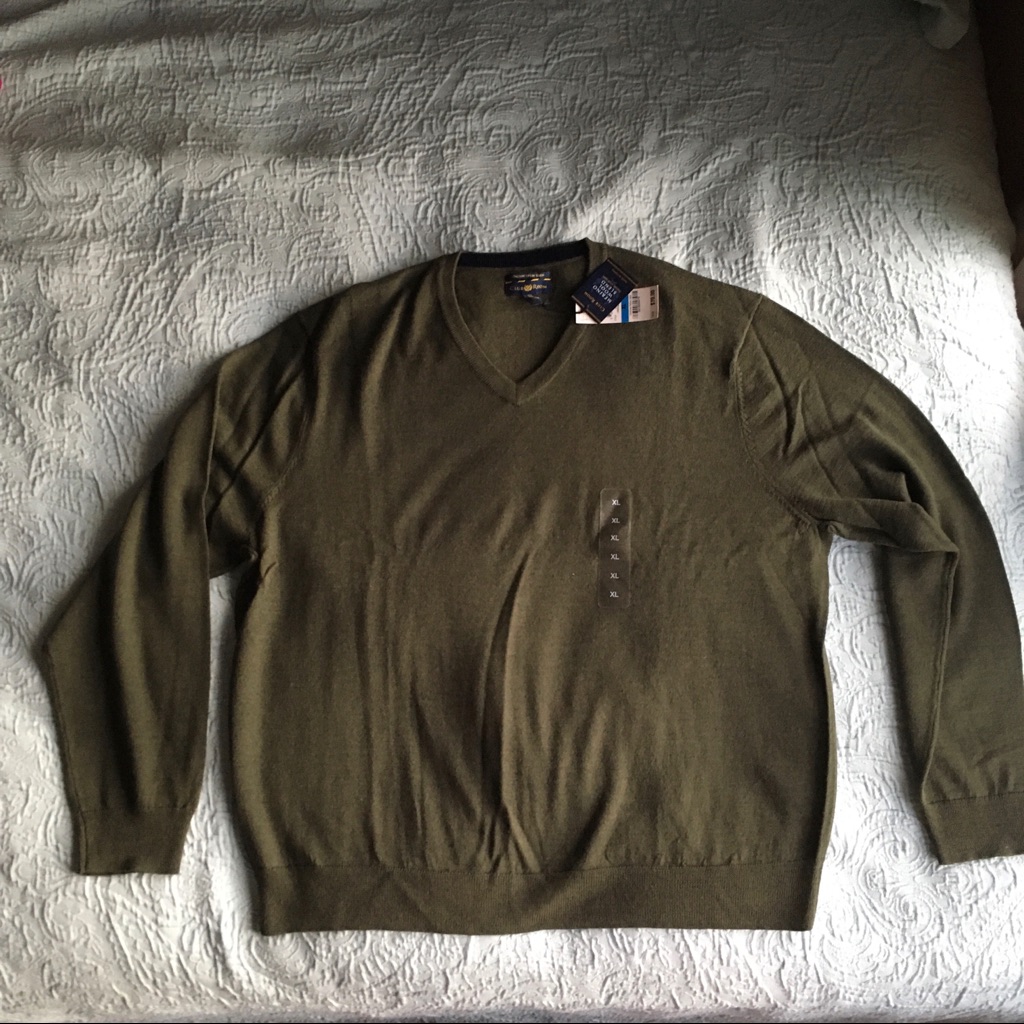 Club Room Men’s Merino Wool Vneck Sweater Pullover